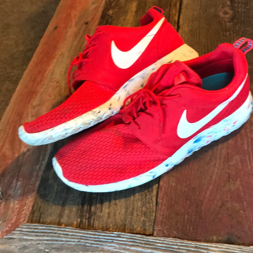 Barely worn red white and blue sneakers